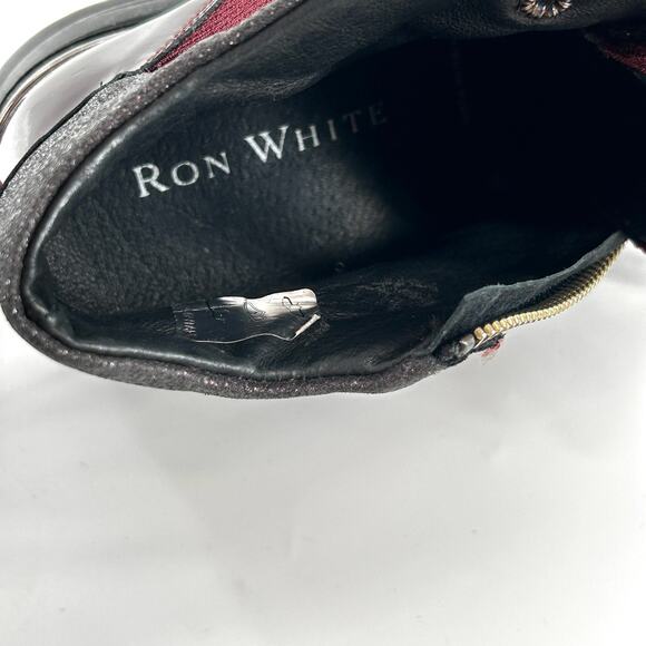 Ron White Rayla High Top Wedge Sneaker 39 8.5 9 NWOT Burgundy Black - Picture 8 of 9